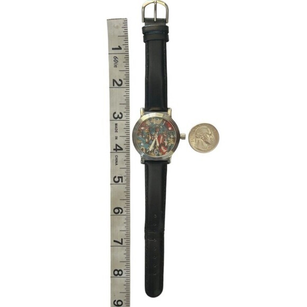 MARVEL COMICS Watch Captain America Retro Leather Band & New Battery 8.5 in - Picture 7 of 13